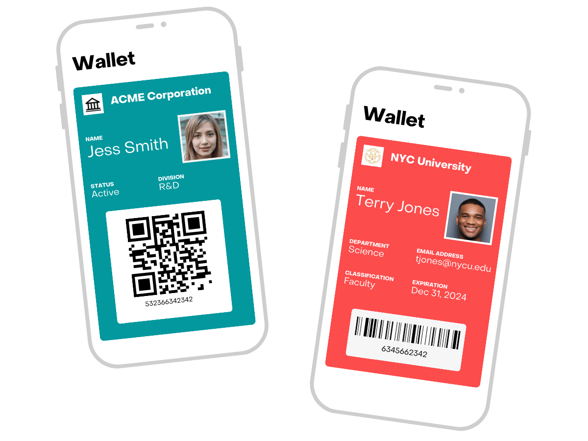 two digital ID cards examples
