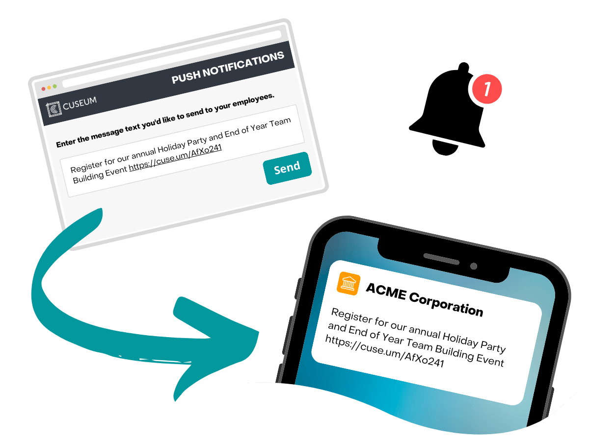 Digital ID cards push notification interface and example screenshot